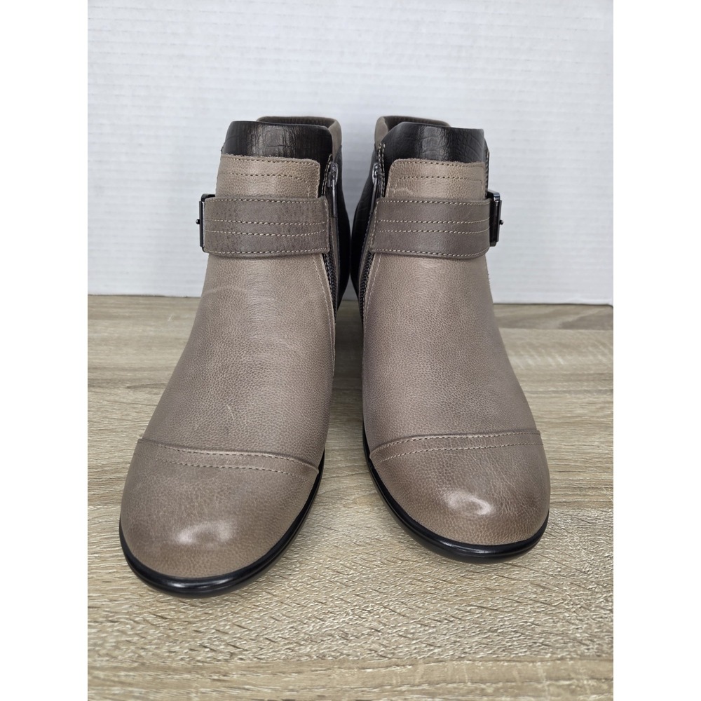 Orthofeet Bioheel Emma Ankle Boots Brown Taupe Leather Buckle Heel Size 9 X-wide - Picture 5 of 16